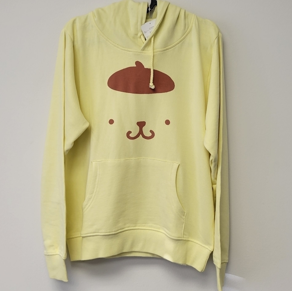 Sanrio Pompompurin character hoodie Sweatshirt Yellow S